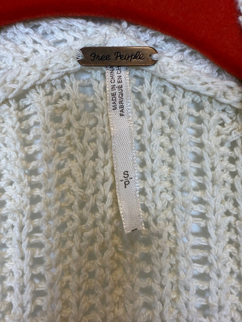 Free People VTG Knit Cardigan Boho Beach Cottagecore Coastal**free gift included - Picture 7 of 16